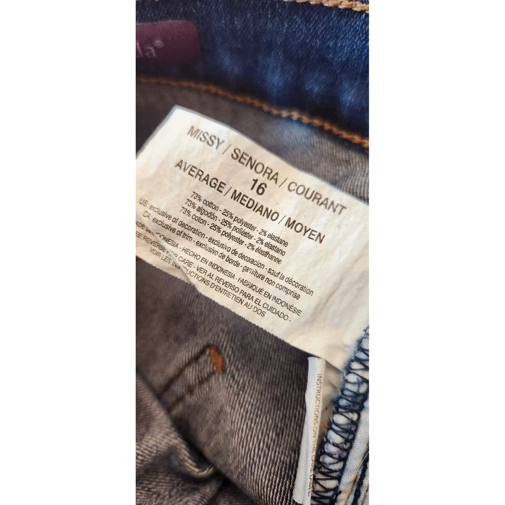 Gloria Vanderbilt Amanda Stretch High Rise Mom Jeans Size 16 Dark Wash‎ W35 L30